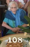 Fawcett on her 108th birthday in 2021