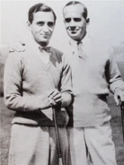 Berlin (left, age 39) with another famous musician (of the time) Al Jolson (right) in 1927.