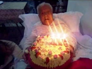 Oliva on her 111th birthday in 2020