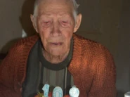 Butty celebrating his 109th birthday in 2021.