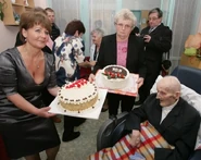 Michal Kružic on his 105th birthday in 2012.