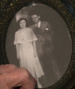 As a young woman, with her husband