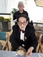 Anton Geisler on his 102nd birthday in 2021, just a week before he died.