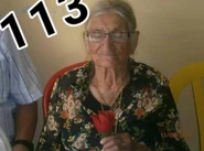 Rojas on her 107th birthday in 2014