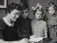 Leny Mackenbach as a teacher; undated.