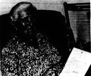 Cooper (age 107) on her 107th birthday holding a special birthday letter she received from President George Bush on October 19, 1989.