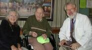 Interviewing Gerald Gilman (aged 110) and his daughter Pauline (aged 86) in July 2003
