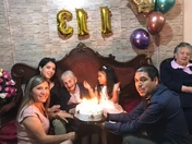 Constante on her 113th birthday, with her relatives in 2020.