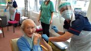 Keir receiving the COVID-19 vaccine at her care home on 17 December 2020 at the age of 108