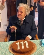Claudia Baccarini on her 111th birthday in 2021
