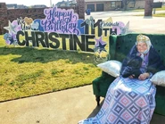 Phillips celebrating her 111th birthday under COVID-19 restrictions in October 2020