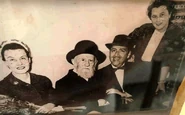 Betty Sara Wouk (left), Rabbi Mendel Leib Levin (grandfather of Herman, 2nd to left) Herman Wouk, and Emma Zivoni (Hermans grandaunt) in an undated photo.