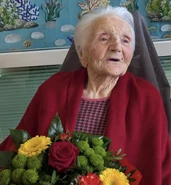 Demorgny on her 112th birthday in 2025