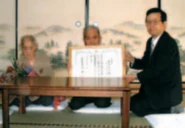 Inoue (left) at the age of 110.