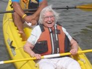 Bernice on her 97th birthday kayaking at Manhattan Community Boathouse.