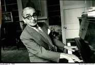 Berlin (age 86) playing the piano for the camera on September 5, 1974.