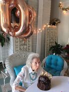Hunt on her 103rd birthday in 2020