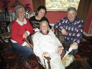 Crowley (aged 107) on 12 December 2021, with his relatives