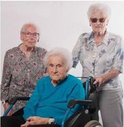 Marie Guerne107.jpg (23 KB) Guerne (aged 107) with Verene Cuenin (aged 100) and Elisabeth Domon (aged 100) in April 2019