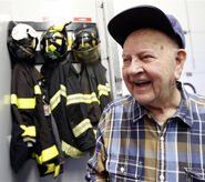 Dransfield on his 100th birthday in 2014