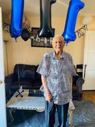 Randall on his 109th birthday in 2022 (claimed 111th)