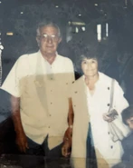 Piano (right, age early 70s) and her husband Norman (left, age 60s) between 1987 and 1989.