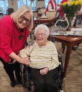 Ransopher on her 112th birthday in 2024