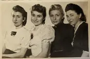 As a young woman (on left), with her sisters in an undated photo