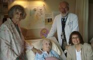 Delma Kollar (aged 111) with Dr. Stephen Coles in August 2009