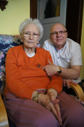 Juniewicz (aged 111), pictured with her grandson Adam Stachowski.