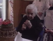 Jánosné Andó celebrating her 107th birthday in 1993.