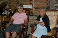 Aged 108, with her daughter (aged 79).