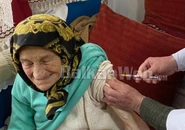 Piranic (Aged 110) being vaccinated against Covid-19 in March 2021.