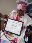 Jones on her 110th birthday in 2023