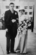 Bob Weighton with his wife on their wedding day.