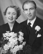 Carlsson on marriage day in 1951