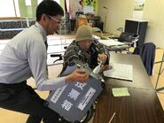 Nonaka (aged 112) voting in the Japanese general election in October 2017