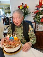 Moon Fun Chin on his 108th birthday in 2021