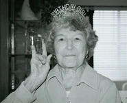 Piano (age 90) celebrating her 90th birthday on April 10, 2007.