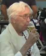 On her 107th birthday in 2014