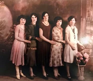 Agnes Lowe (aged 21; second from left) with her four sisters in Torrington, 1928