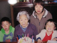 Shinobu Hayashi on her 92nd birthday in March 2001.