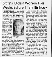 Cooper's other obituary. October 10, 1995.