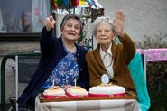 Sinclair celebrating her 110th birthday with daughter Iris Taylor