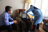 RSSantibanezVaccination.jpg (51 KB) Santibanez (aged 109) in February 2021, being vaccinated for Covid-19