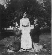 Bidwell (middle) at age 24 with both of her cousins.