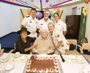 CChoules108.jpg (88 KB) On his 108th birthday party with his 2 daughters and members of the Royal Australian Navy in 2009