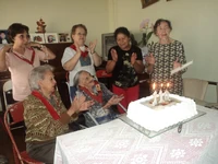 On her 110th birthday in 2014