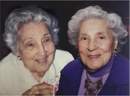 Eleonora Camargo Veiga (left) with her sister Flora Camargo Munhoz da Rocha (right). This photo is sort of a montage of both of them at 100