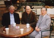 Left to right: Bill Maher (1919–2011), Jim Dalby (1921–2001), and Moon Fun Chin (aged 87) on 25 March 2001